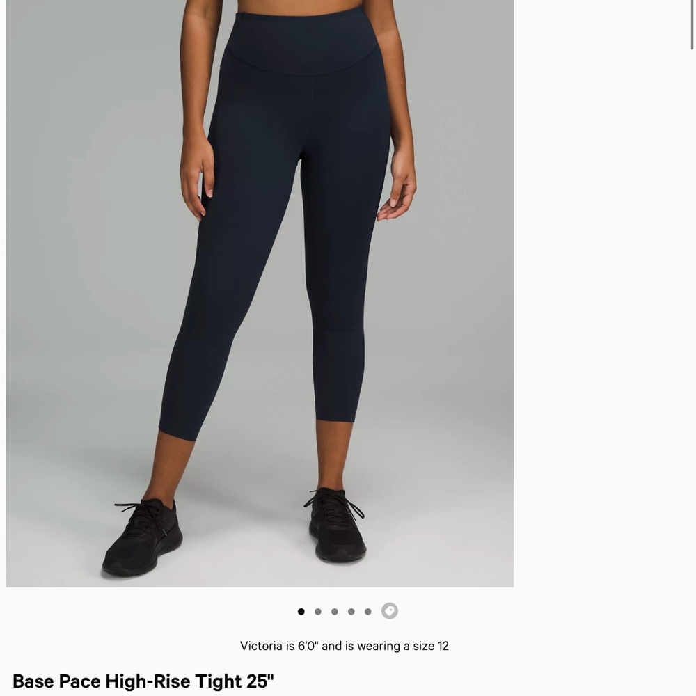 Lululemon Base Pace 25” Leggings Size 4 Navy